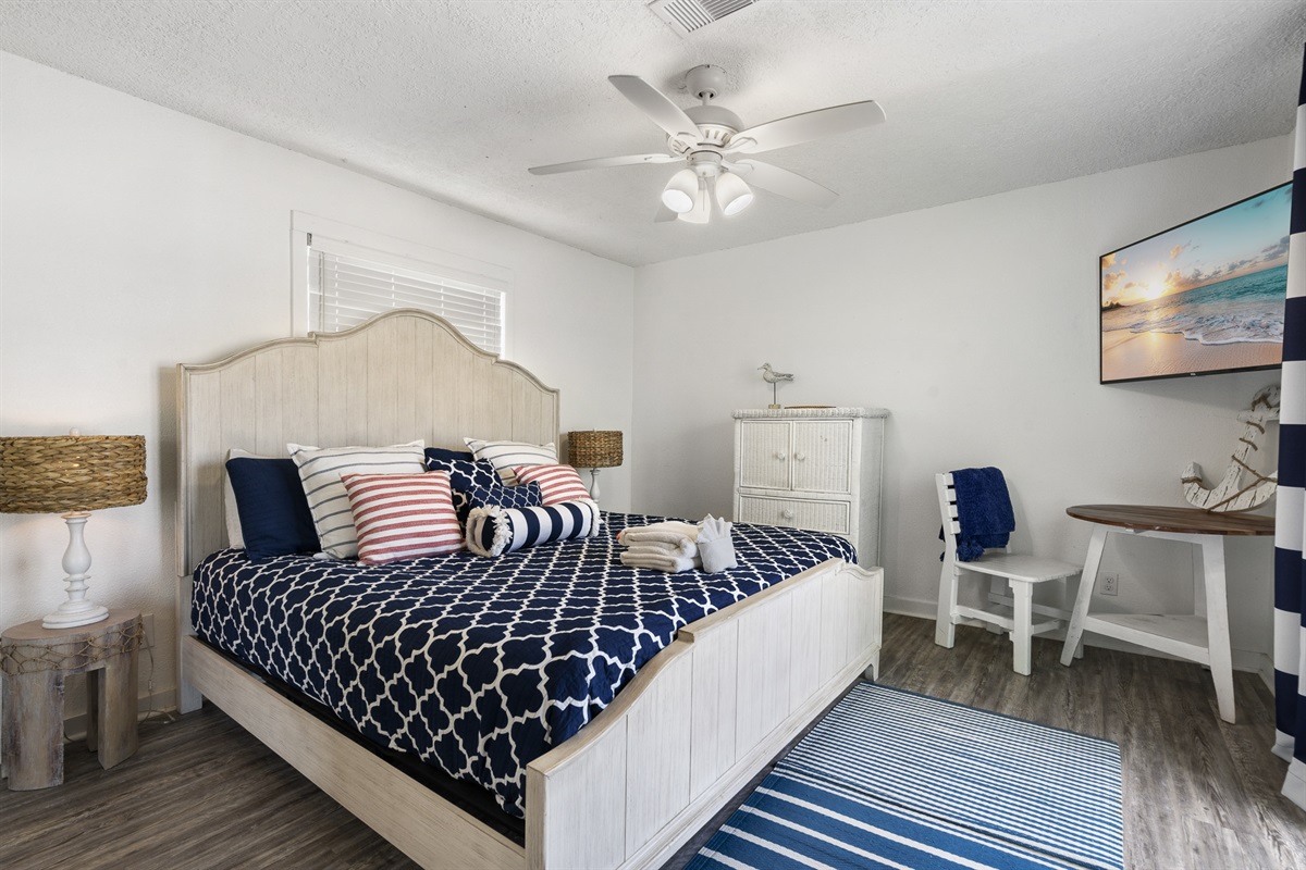 Retreat at the end of the night to your luxe king-size bed and fall asleep to the crashing waves.