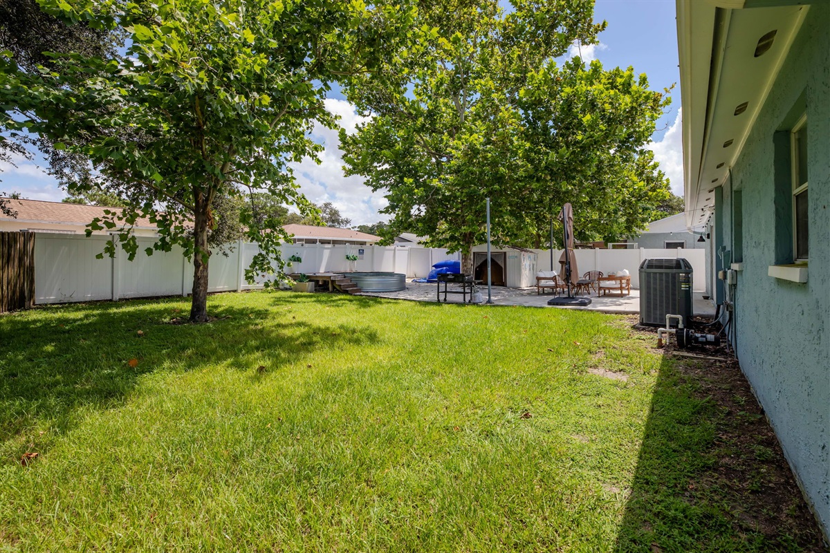 spacious backyard