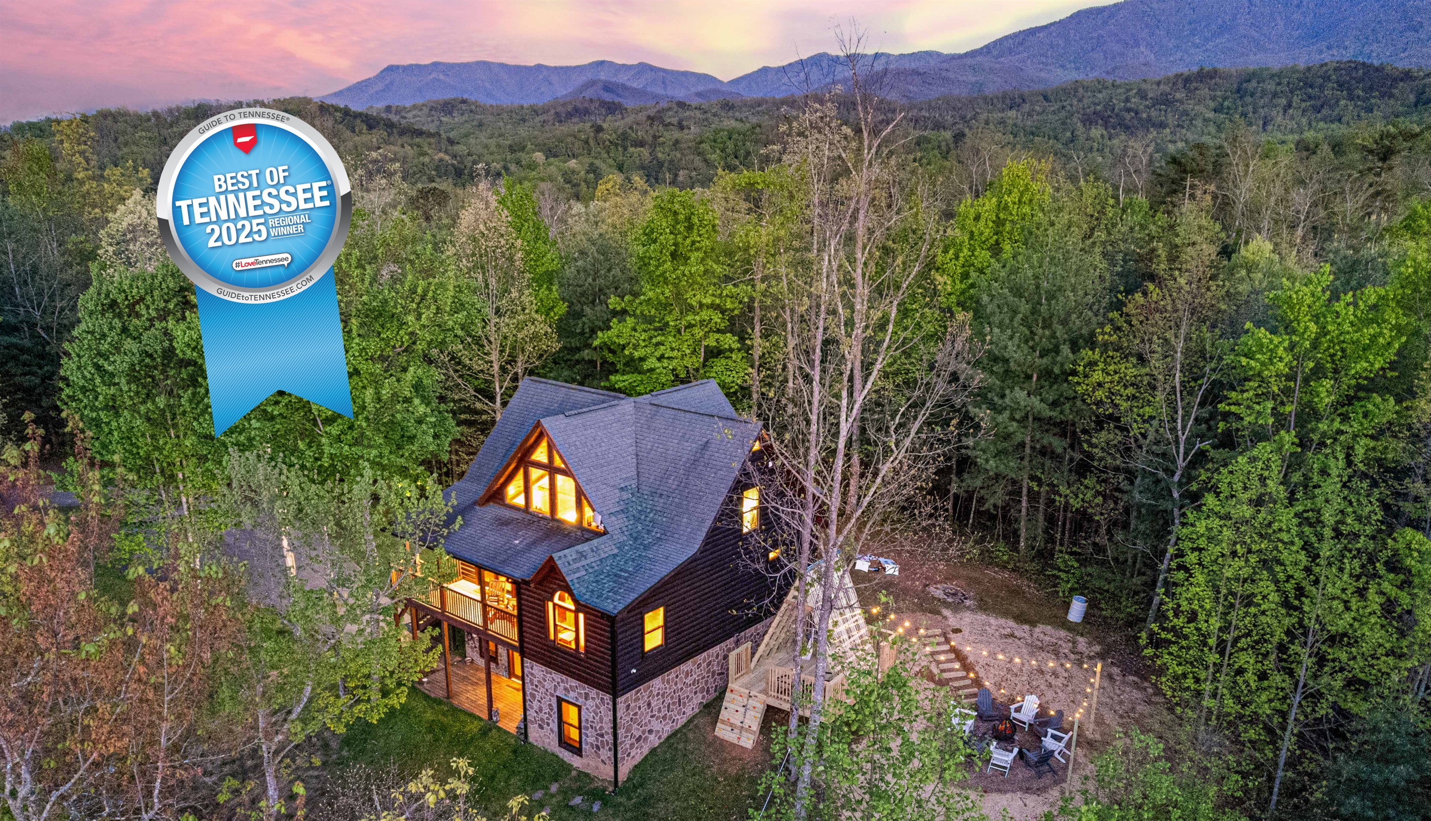 Experience a true mountain cabin in the beautiful Great Smoky Mountains at secluded Ridge Top Adventure Cabin.
