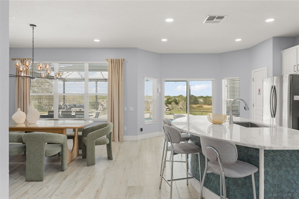 Kitchen and Dining - The View to the Pool and Beyond