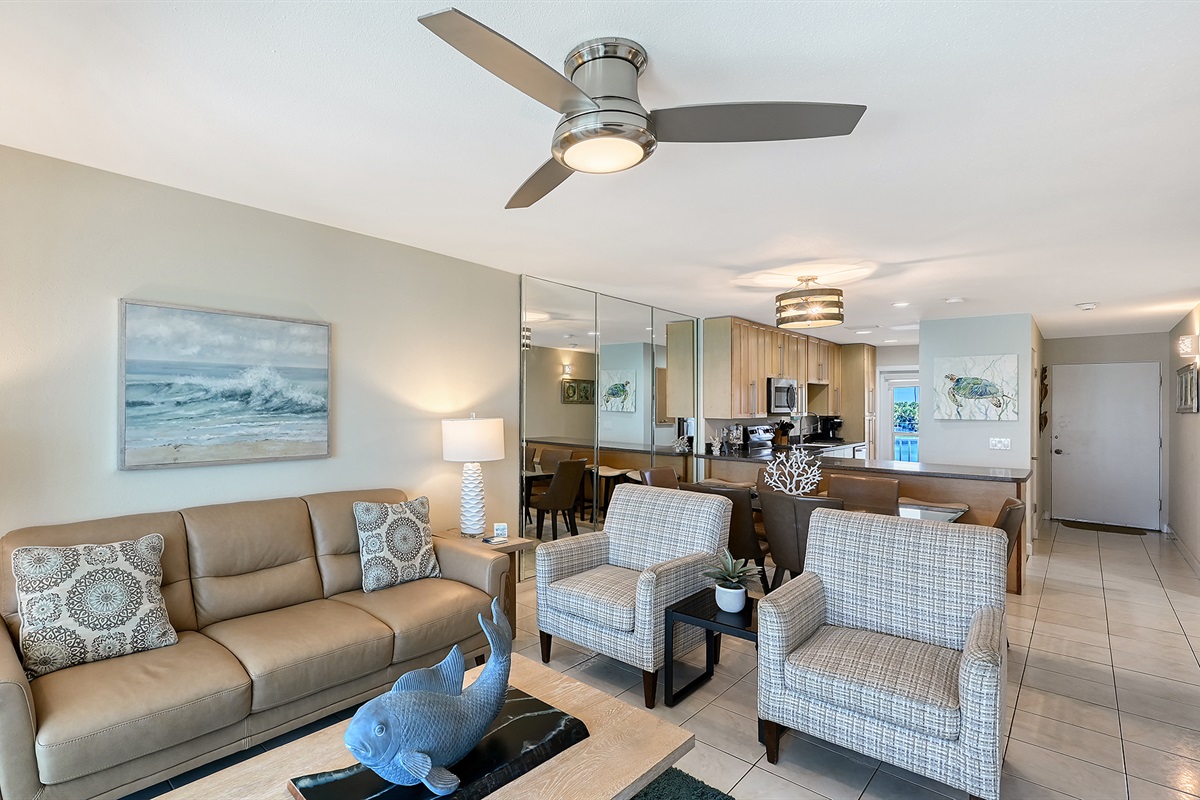 Living room comfort with new furnishings