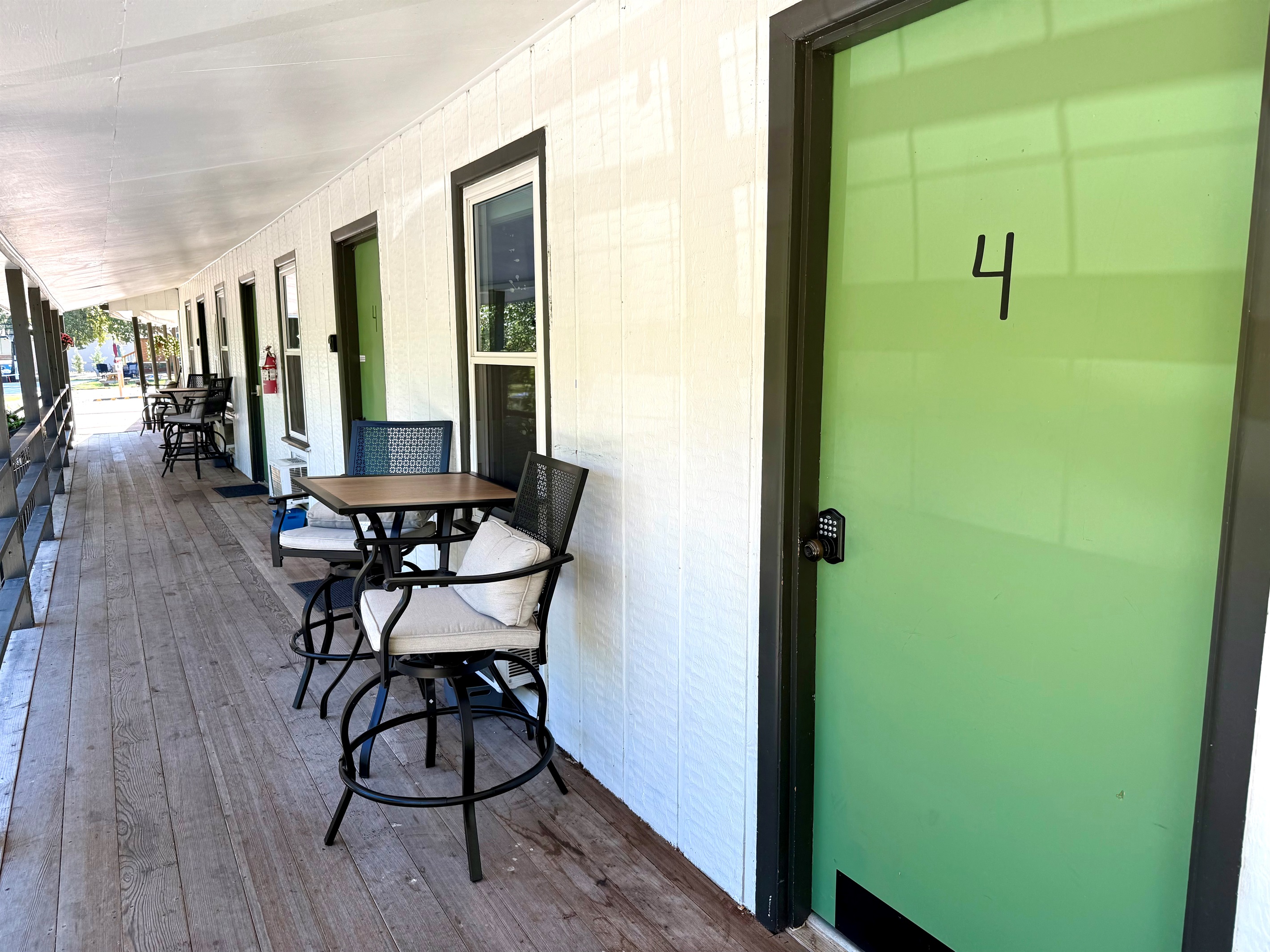 Two doors to your room. The second door has the code reader.