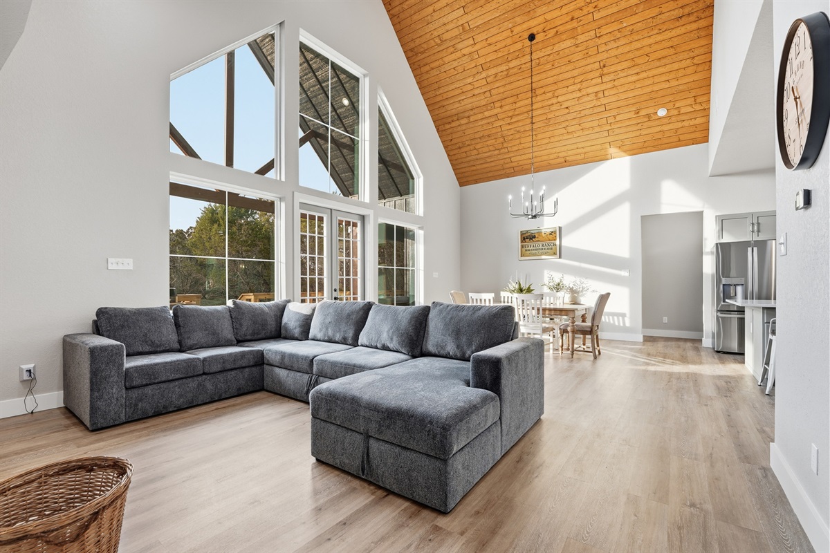 Open layout allows everyone to gather comfortably without feeling crowded.