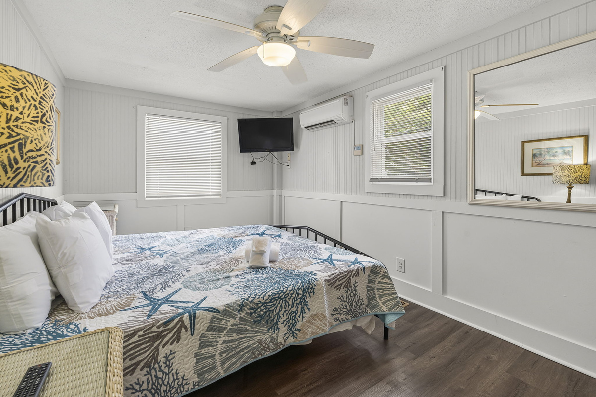 King Bed in Primary Bedroom of Unit 1