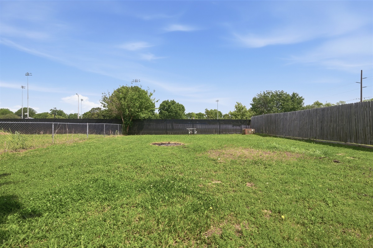 Fenced backyard