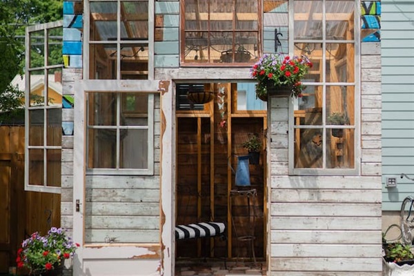 Charming repurposed wooden greenhouse, a labor of love. A whimsical spot for photos or quiet reflection. Enjoy fresh herbs with your meals. (closed during winter season)