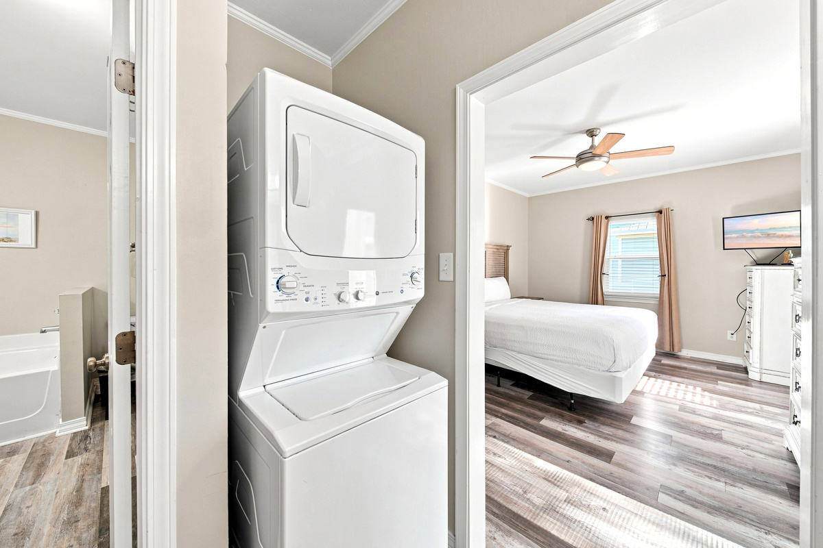 An in-suite washer and dryer means beach towels and swimsuits are always ready for the next adventure.
