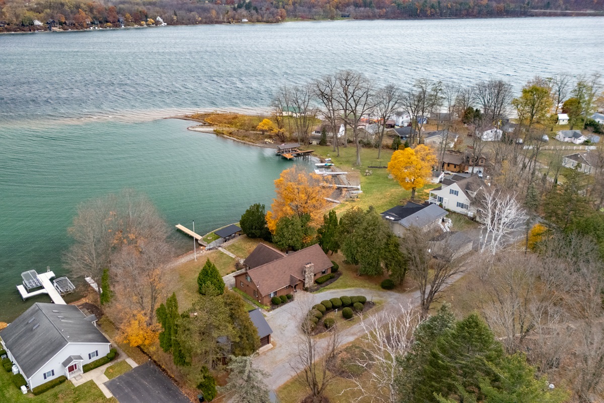 Aerial view of main house