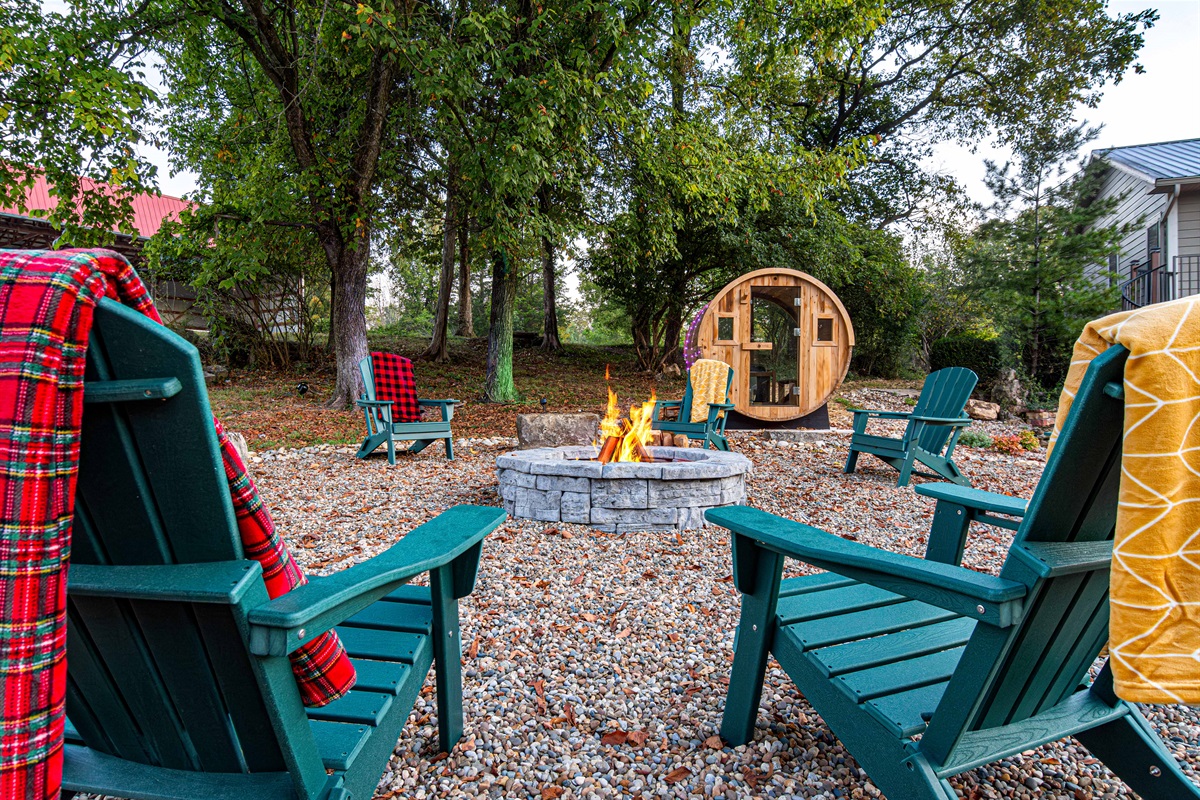 Firewood and fire starters are provided