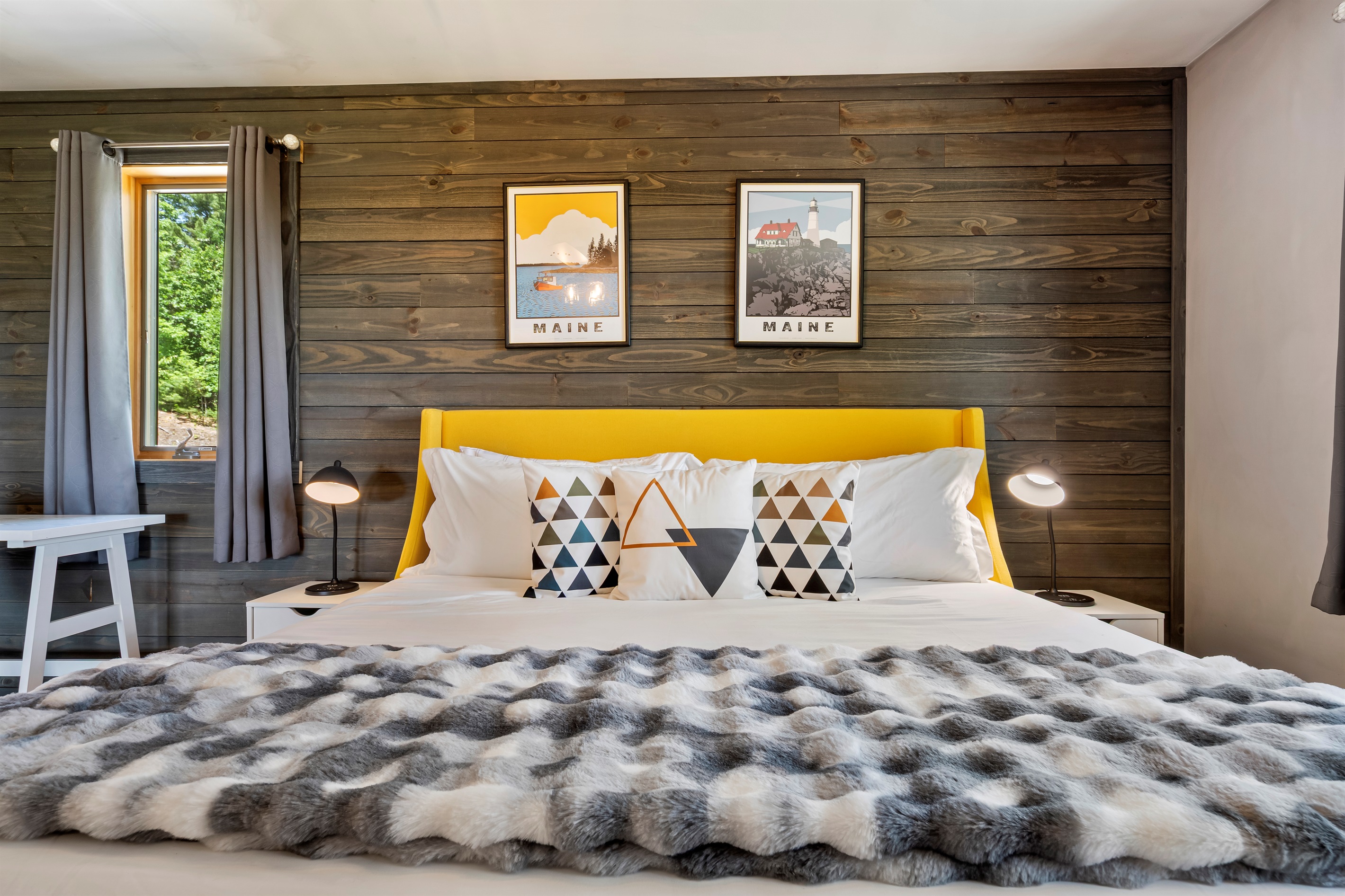Spacious upstairs master suite with king bed, Smart TV, and private ensuite.