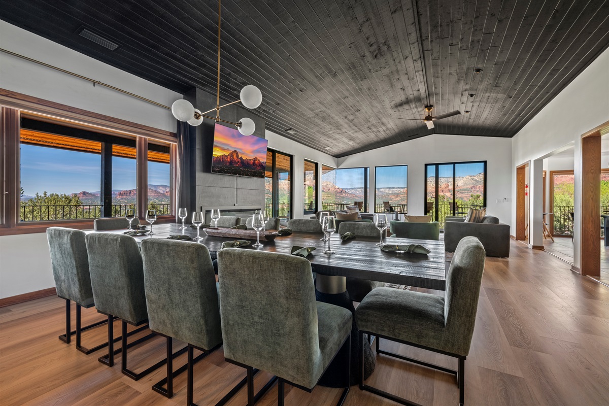 Host unforgettable dinners with room for everyone and red rock views beyond.