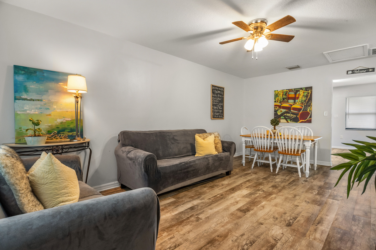 Unit #2 Right: Family Room & Dining Room.