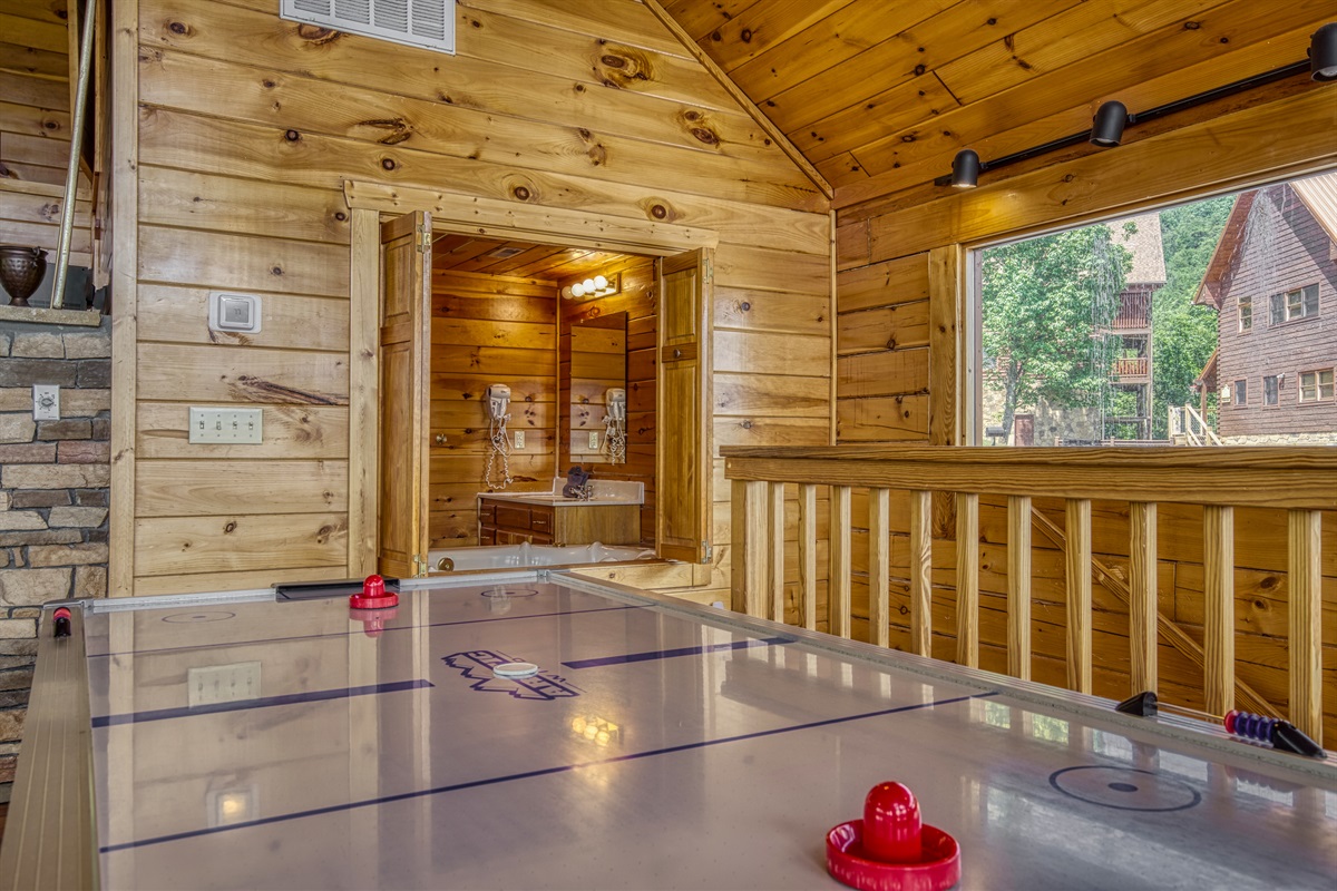 Upper floor air hockey