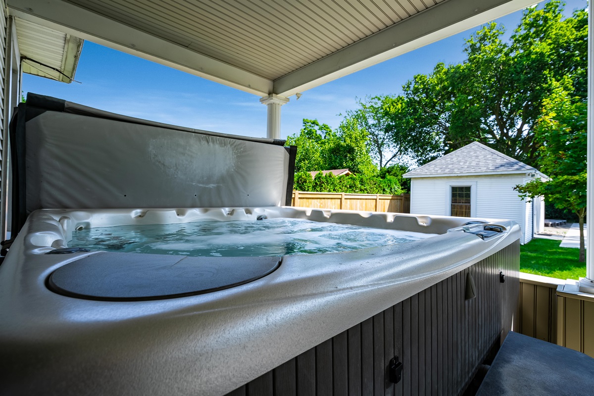 Hot Tub on  Back Yard Patio