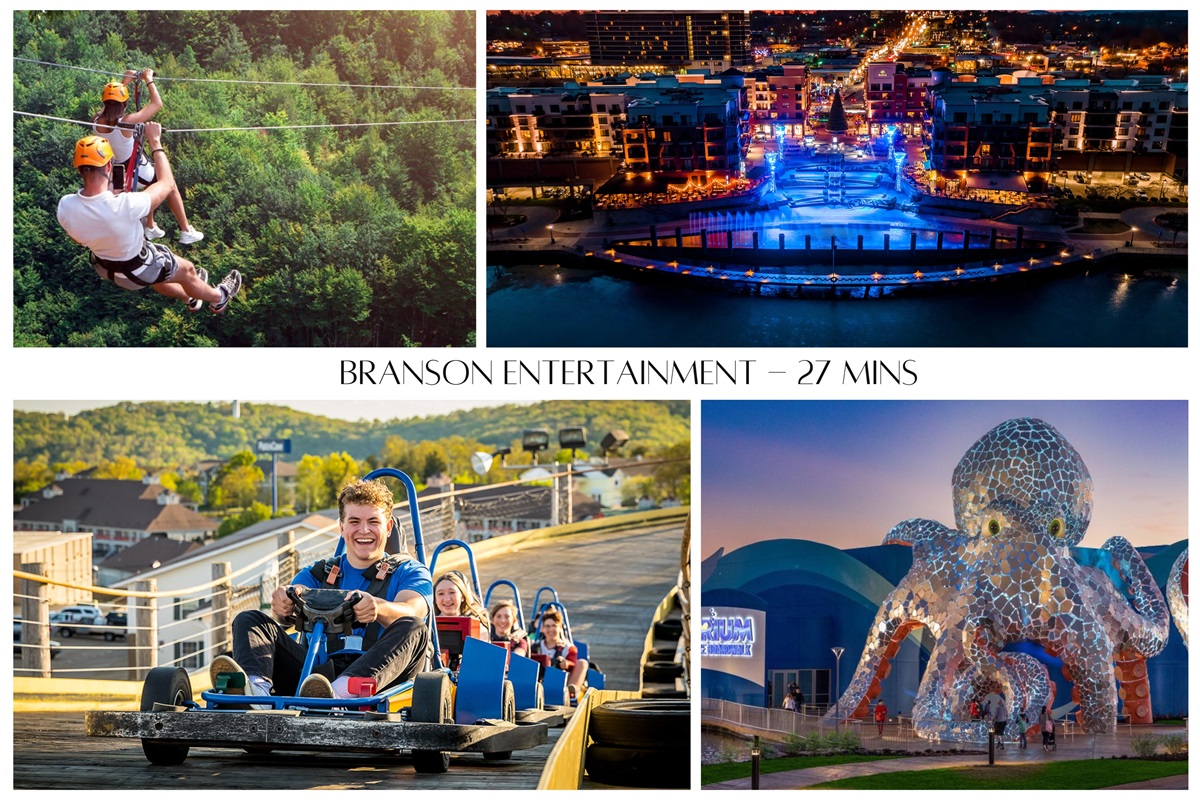 Branson Landing, Sight and Sound Theater, Fun-filled Museums, Dolly Parton's Stampede, Go-Karts, Putt-putt Golf, and so much more are just a 25-30 minute drive from the cabin!