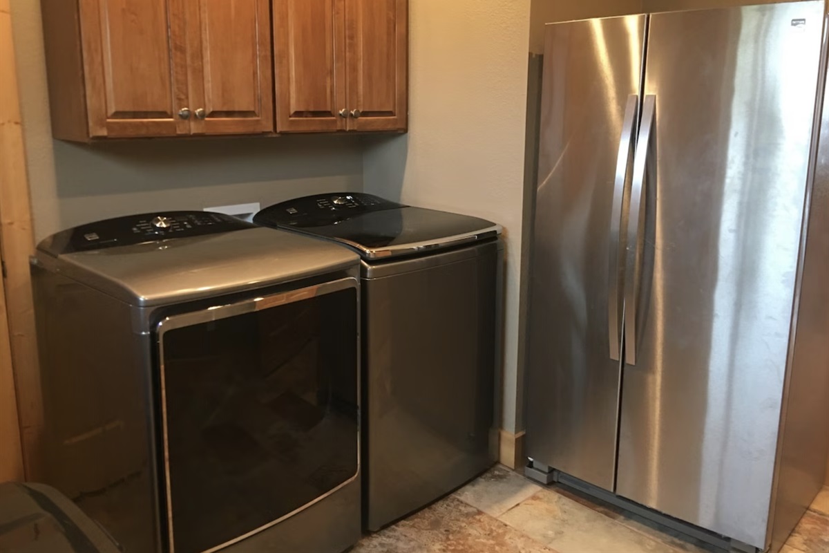 We have a jumbo-sized washer and dryer in the home, just in case you get a stain on your favorite pair of jeans!