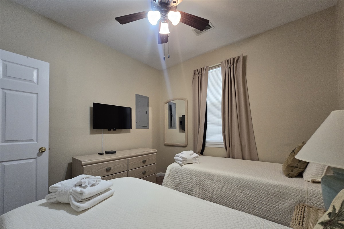 Mounted Flat Screen and Dresser for storage