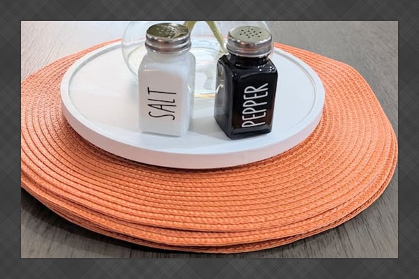 Placemats and easy access salt & pepper. 