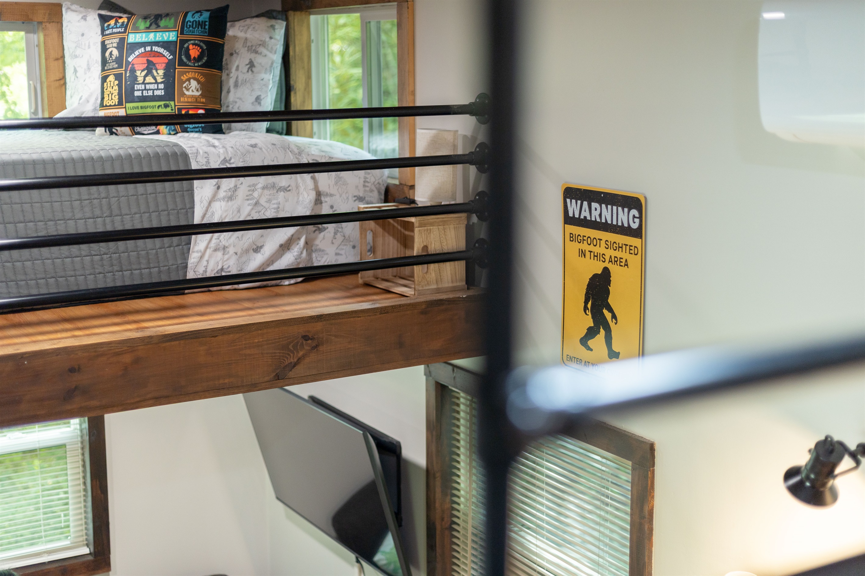 You just might spot Bigfoot… at least in the décor throughout the bungalow.