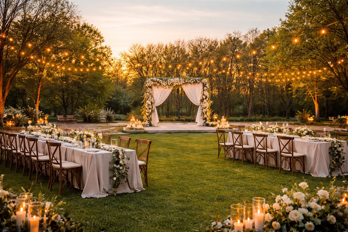 Beautiful open lawn setting for intimate ceremonies and refined celebrations.