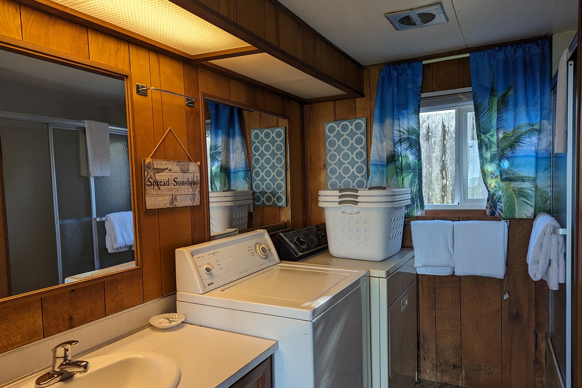 washer & dryer in bathroom