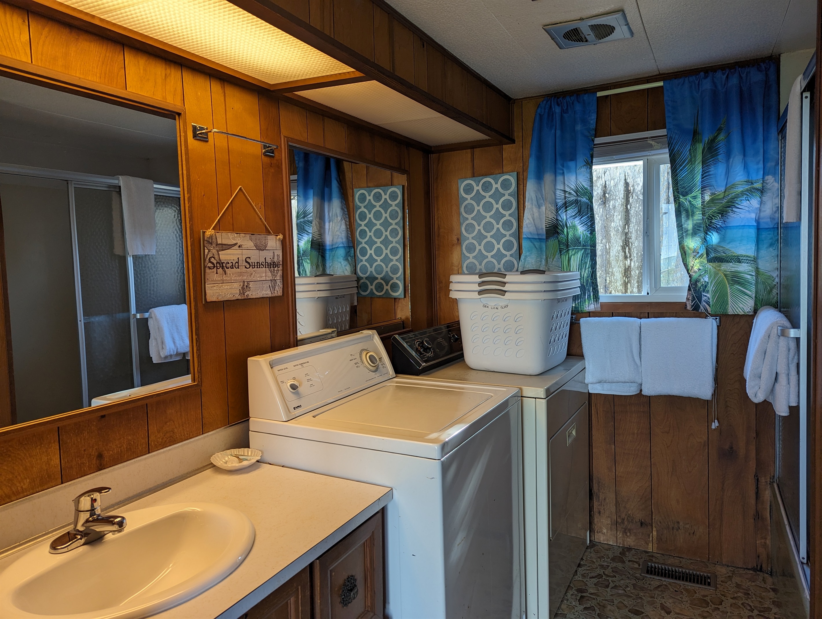 washer & dryer in bathroom