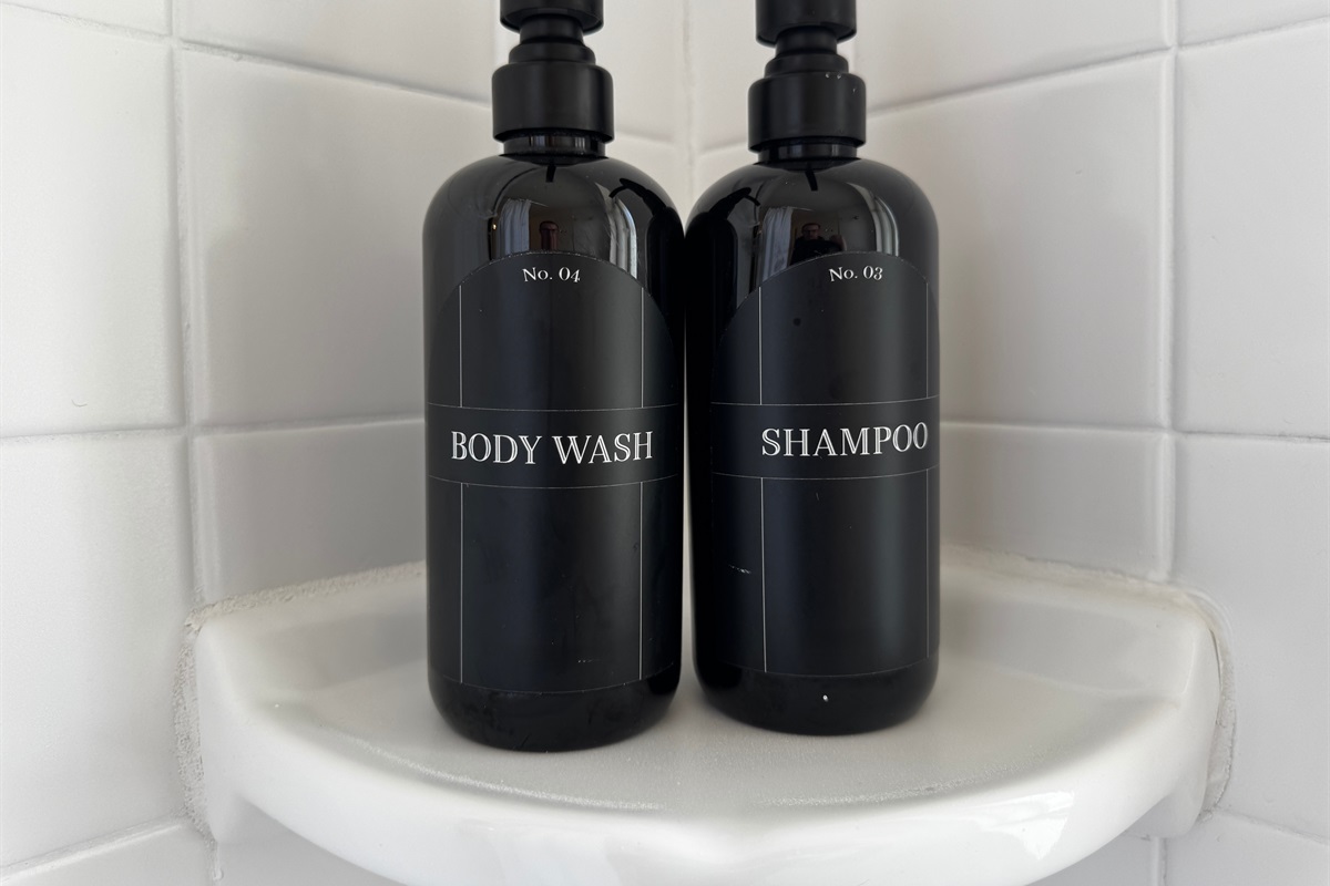 Complimentary body wash and shampoo provided for your stay.