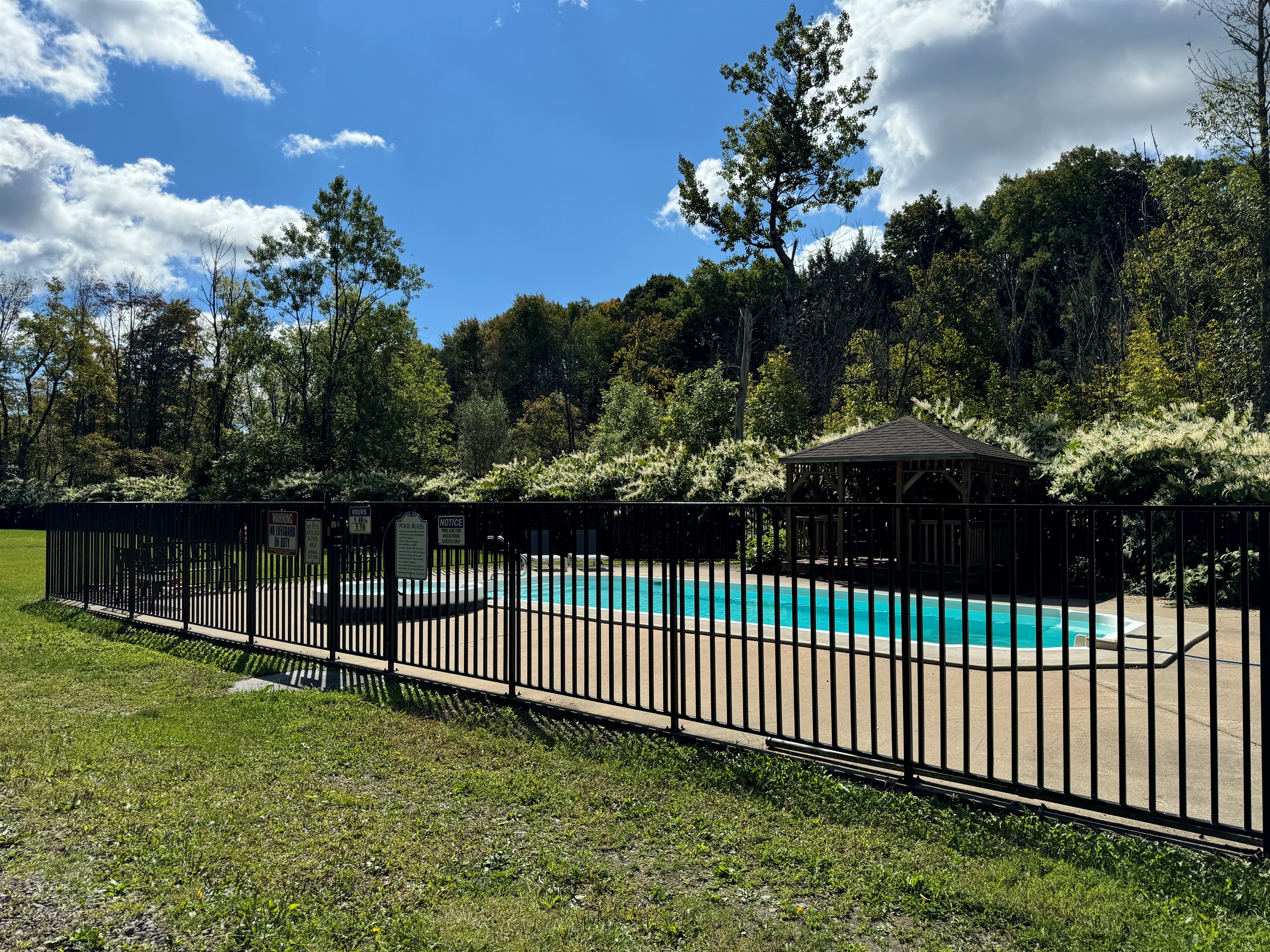 Shared (with two other rentals on site) heated slat-water pool. 