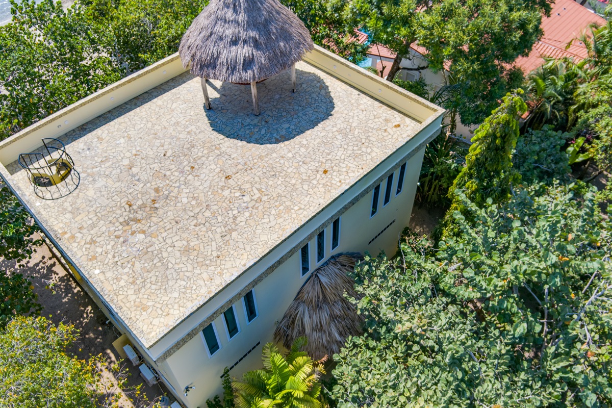 Roof top, 3rd floor, palapa with hammock