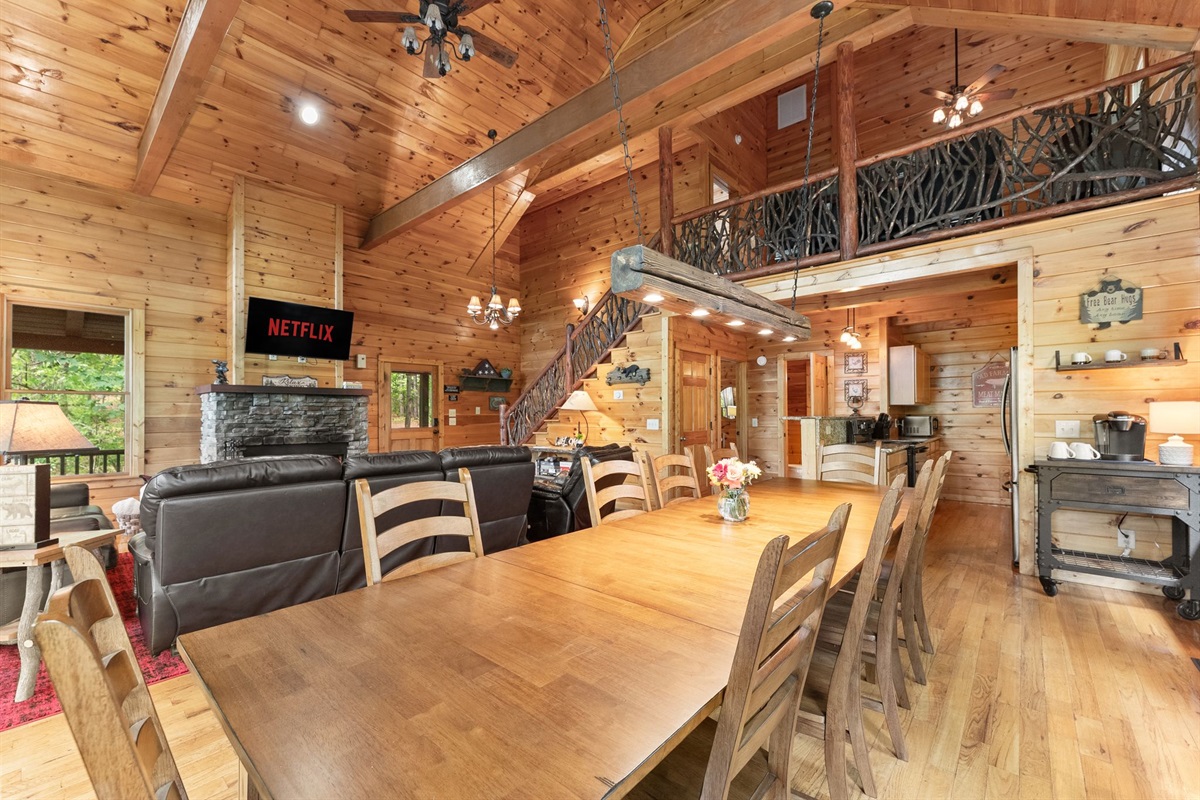 Open-concept layout connecting the living, dining, and kitchen spaces beautifully.