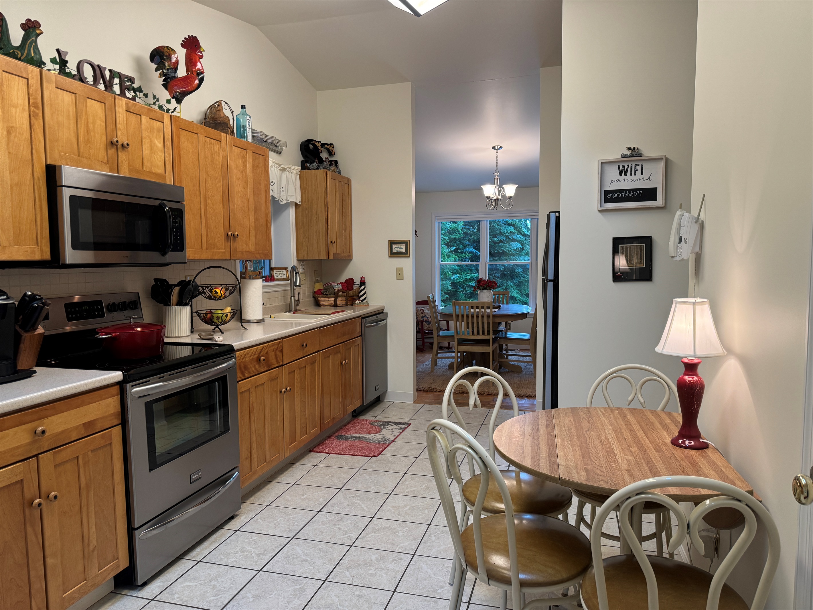 Large kitchen connected to the dining room.
