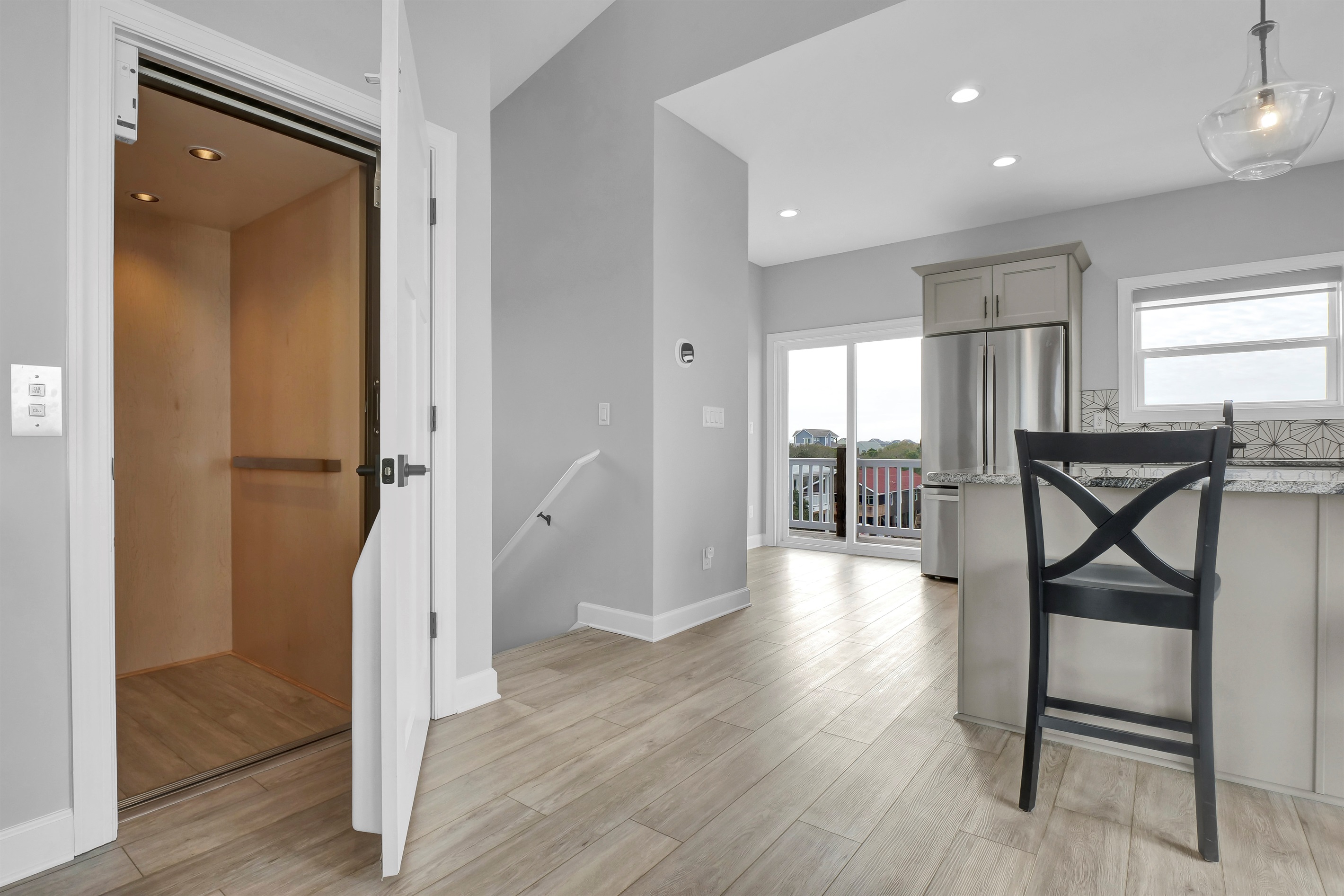 The main living area is just a ride away! Elevator access makes reaching the spacious main living area effortless for all guests