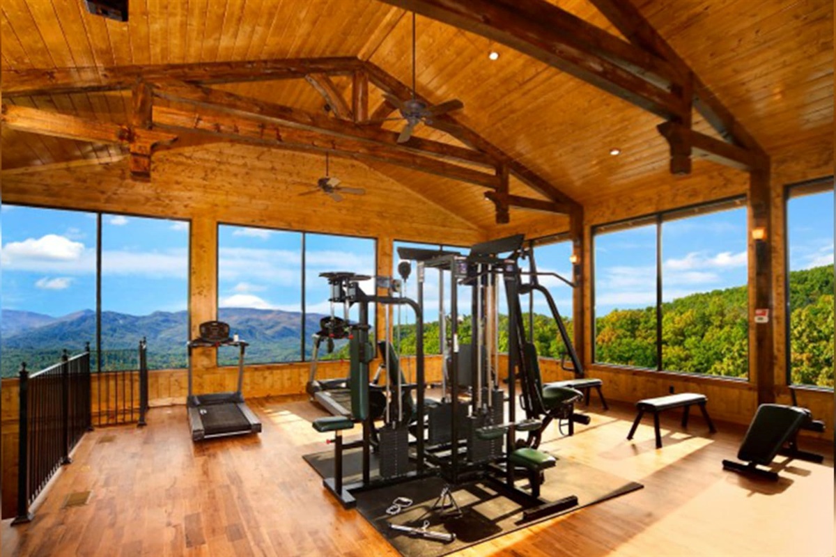 Free access to workout room with a view!