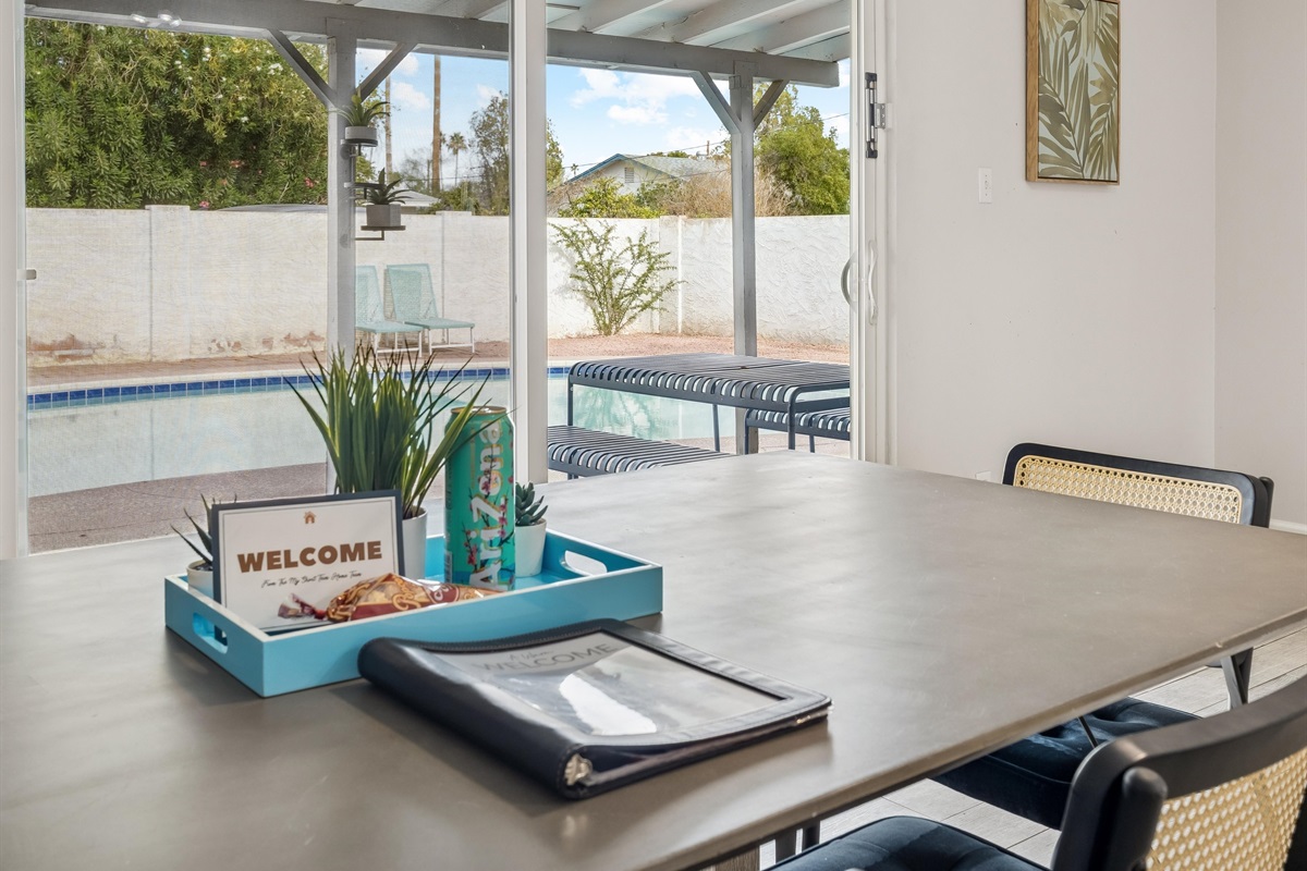 Covered patio for shade and outdoor lounging