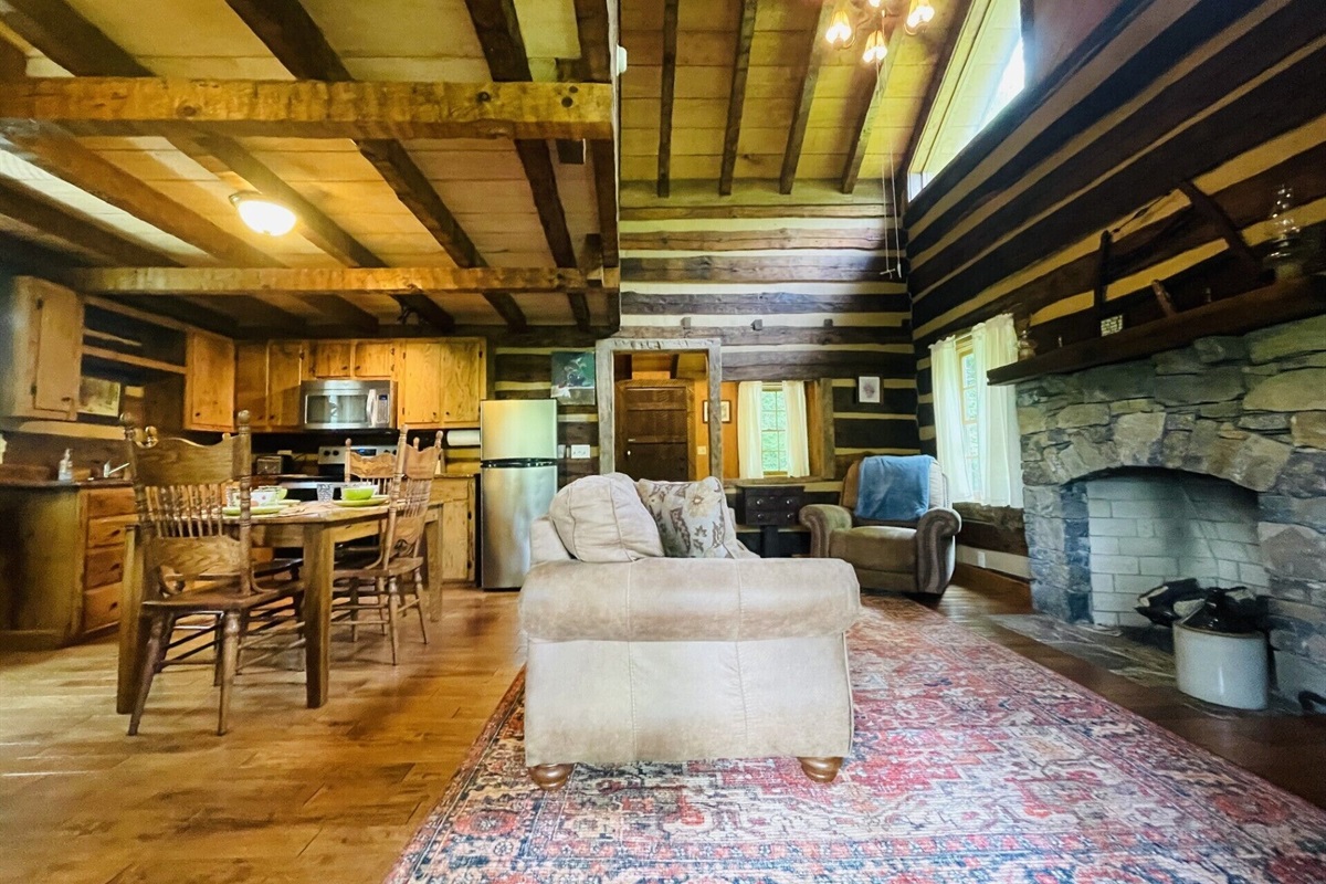 Enter in to this sweet rustic cabin with all the creature comforts to chill!