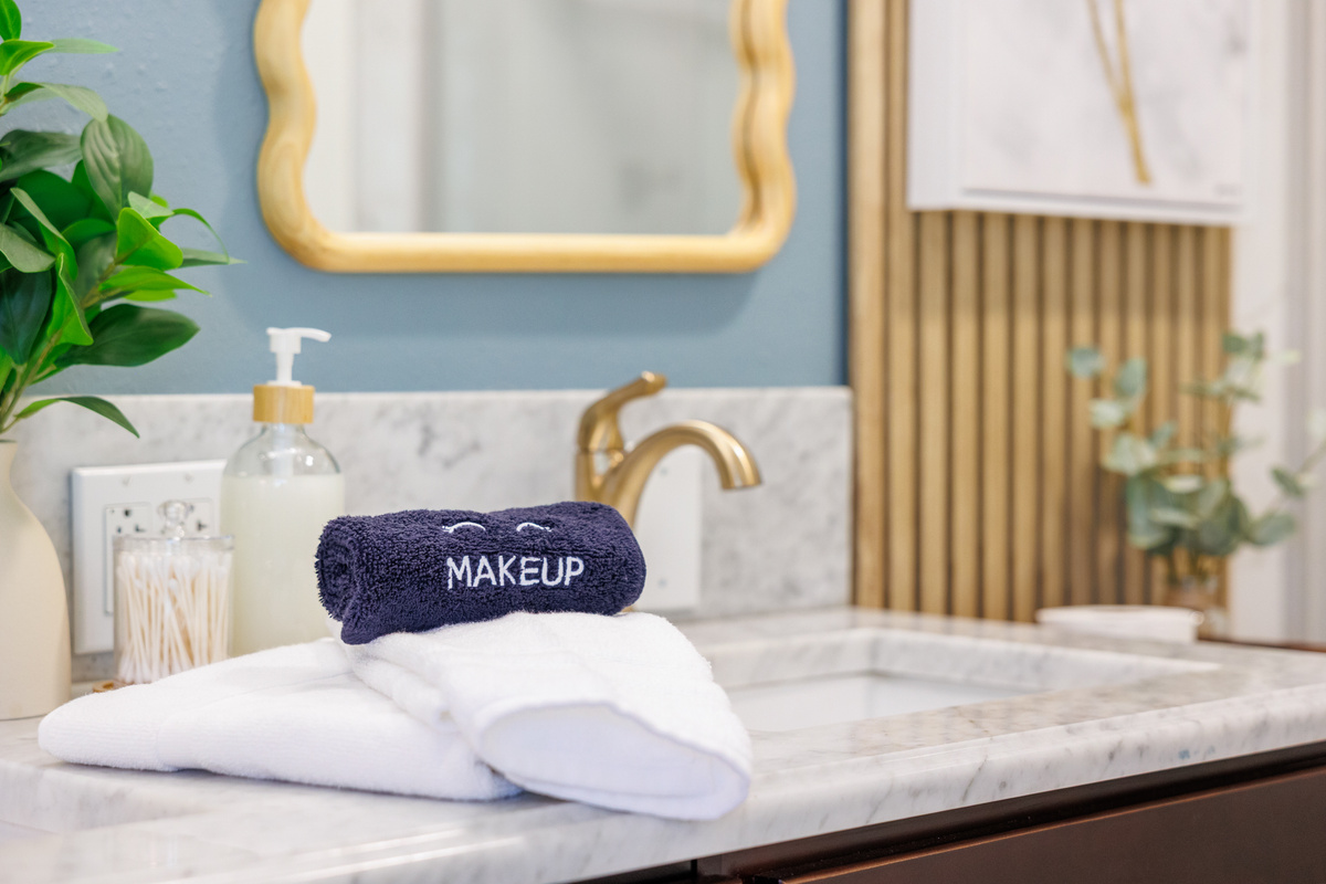 A fresh towel is waiting for you at the vanity, folded and ready before you even ask.