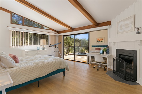 Master suite with access quick to the hot tub
