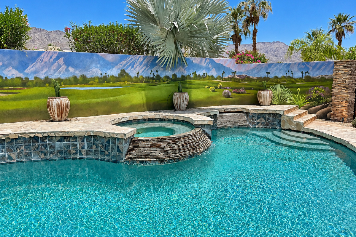 The huge jetted spa is great for relaxing