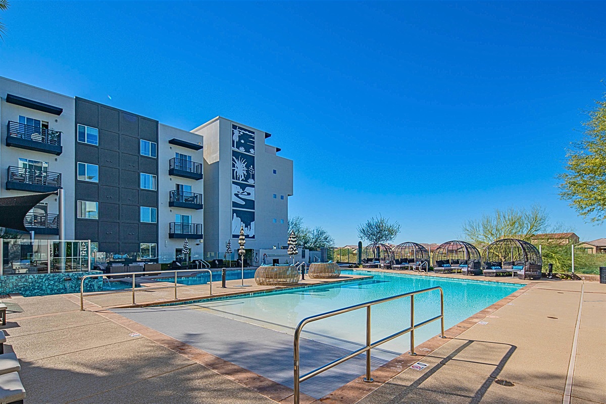 Dive into relaxation at our stunning pool.