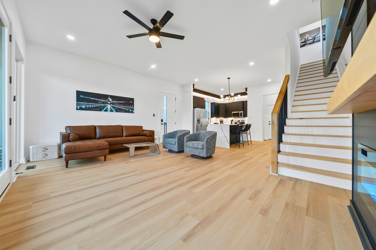 This open layout allows the living space to flow naturally into the rest of the home.