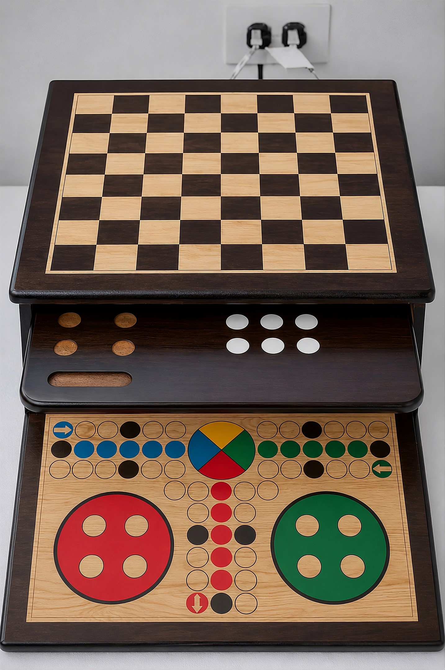 A selection of board games is available for family fun and friendly competition.