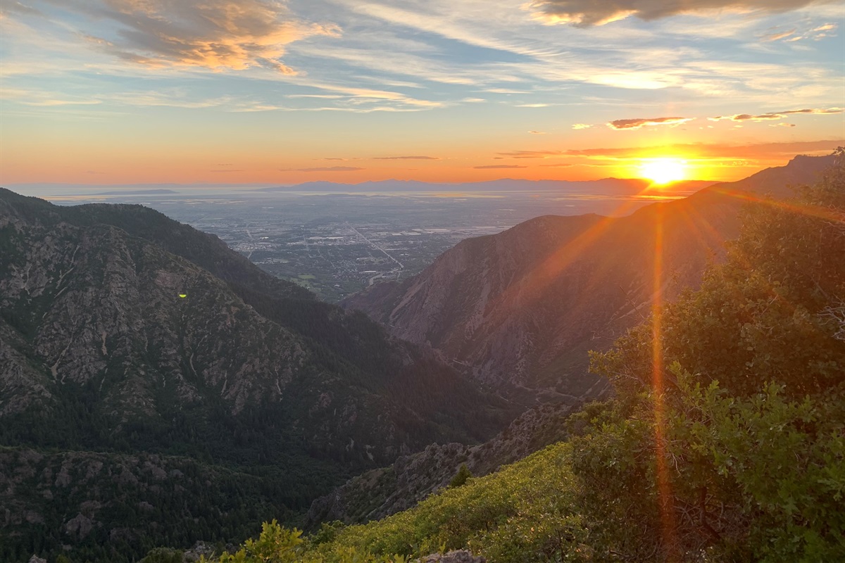 Sunset from Snowbasin overlooking Ogden.