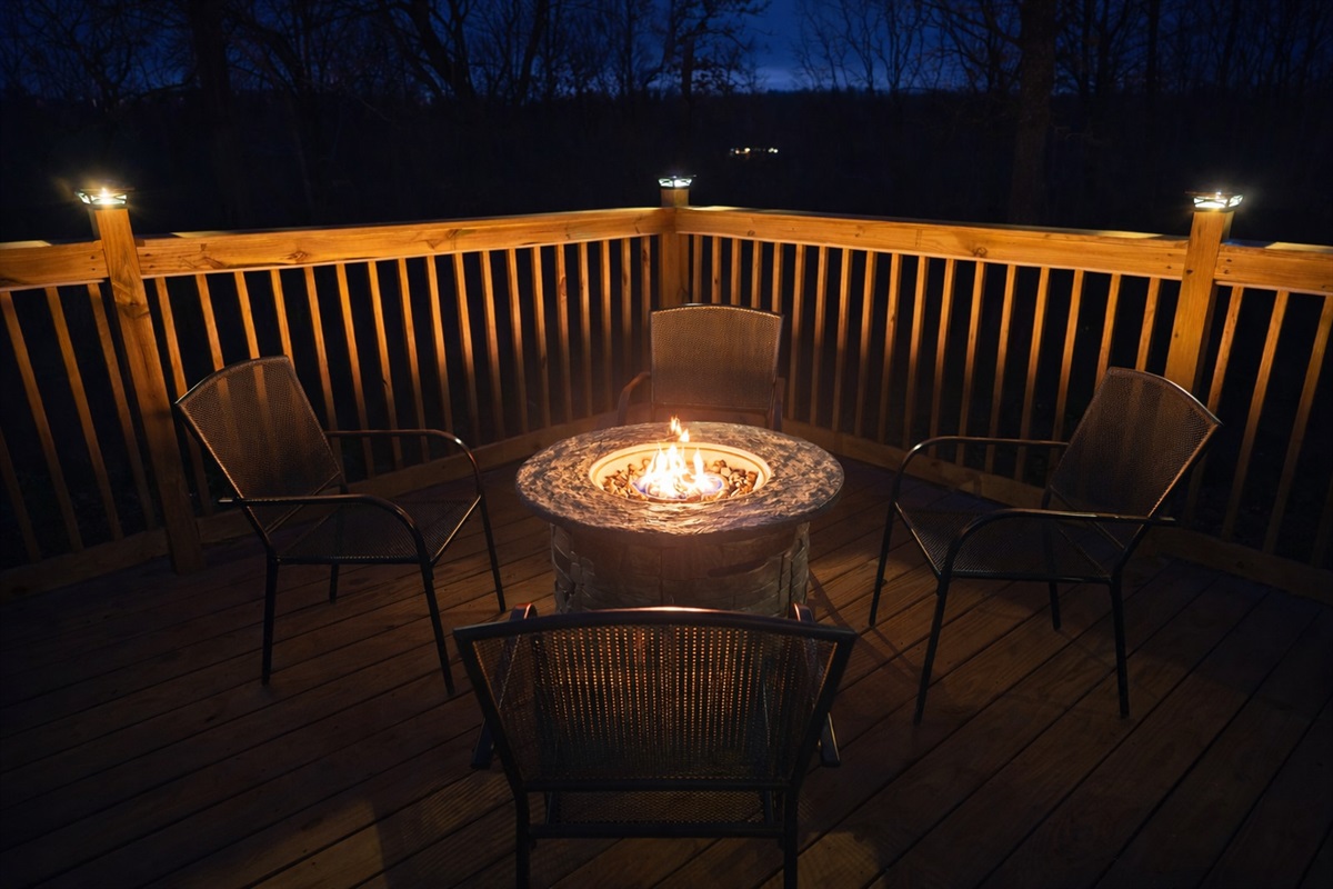 End the night by the fire.