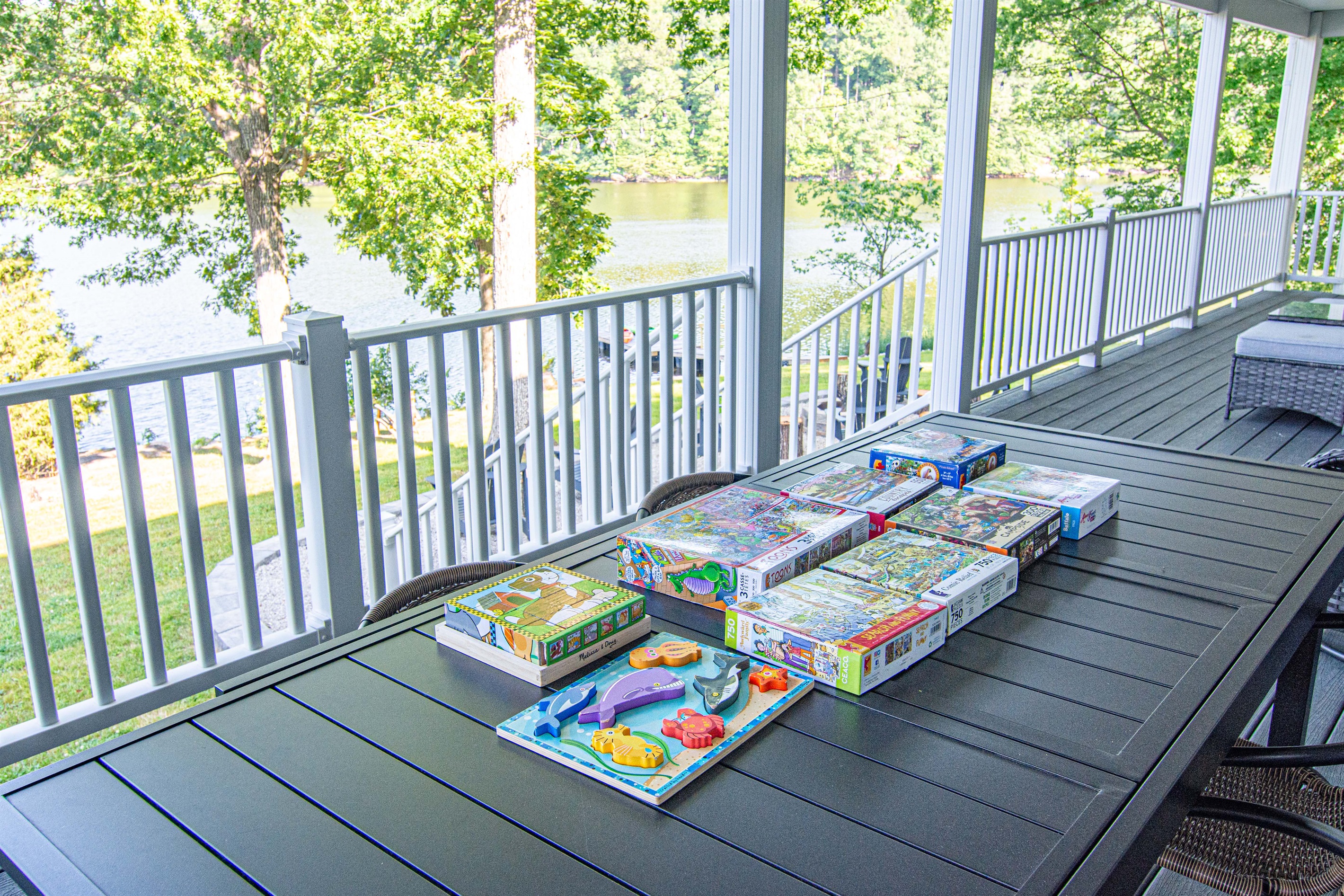 Enjoy a leisurely afternoon on the covered porch and work on a puzzle, play a board game or cards with the family. We have plenty of options for all ages.
