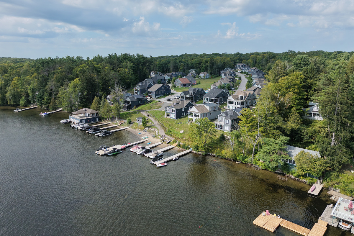 An Ariel of the cottages in this Rosseau Village