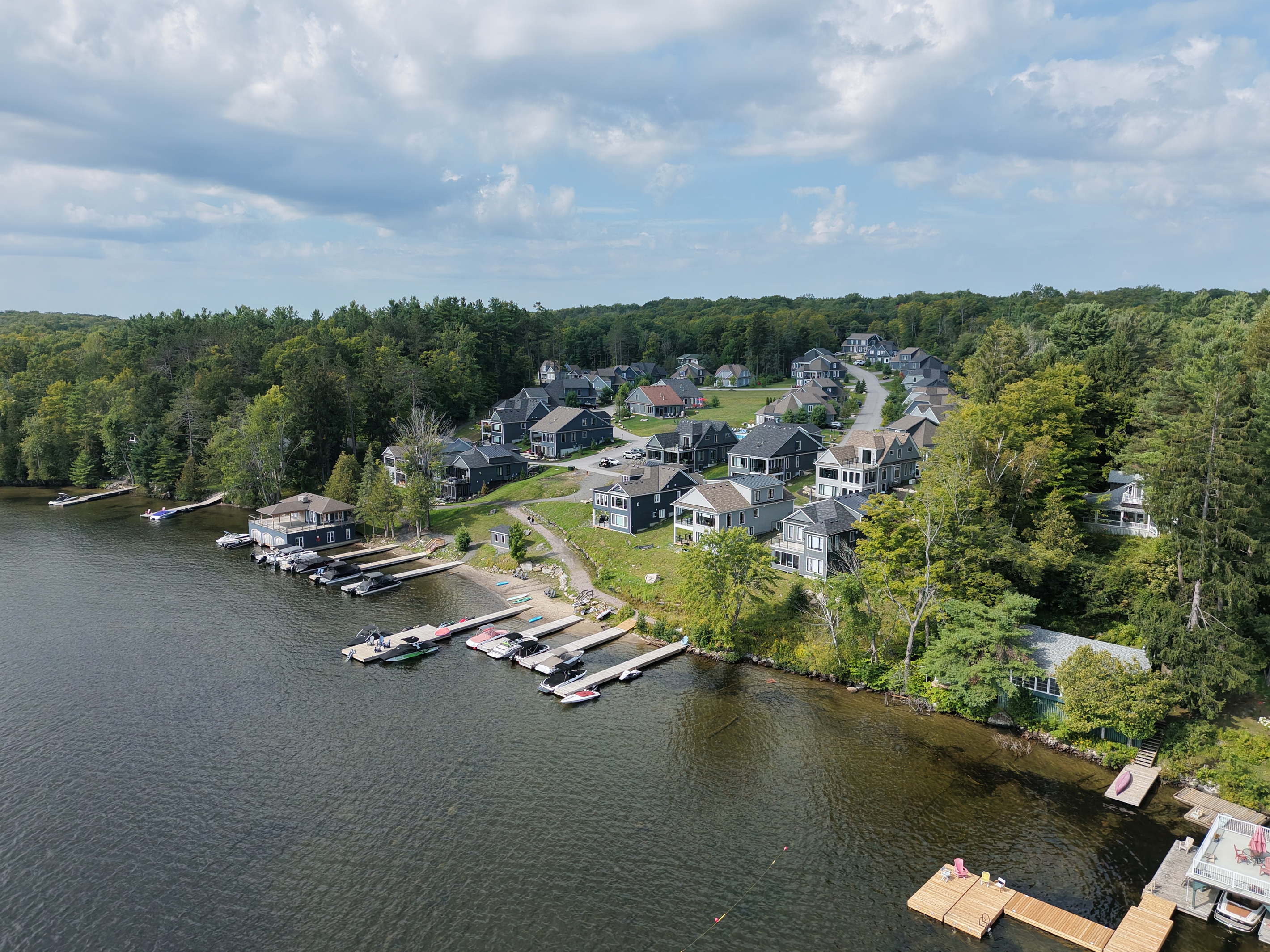 An Ariel of the cottages in this Rosseau Village