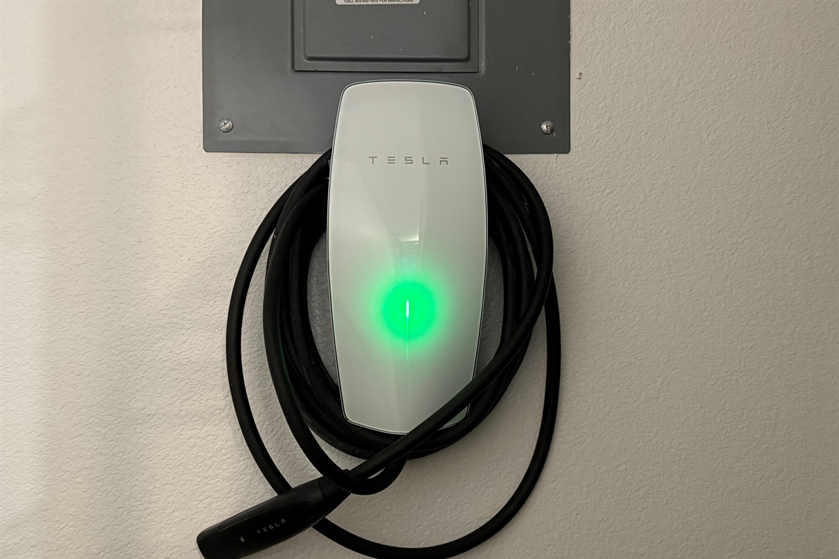 Tesla wall charger available. You’re welcome to bring your own adapter if needed.