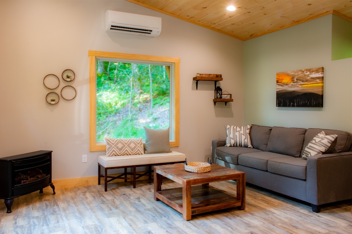 Living Room space complete with seating for 4. 