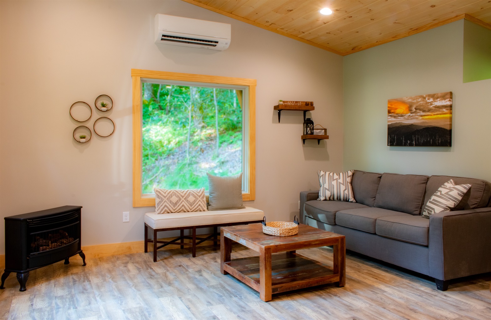 Living Room space complete with seating for 4. 