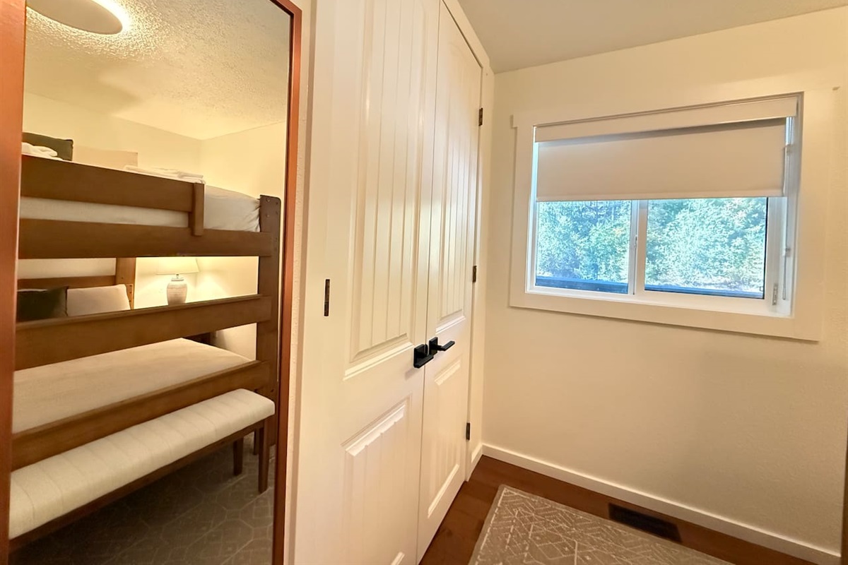 Full length mirror and full size closet to store your items and help with getting ready for the day. 